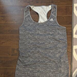 adidas Gray Heather Racerback Techfit Tank Top